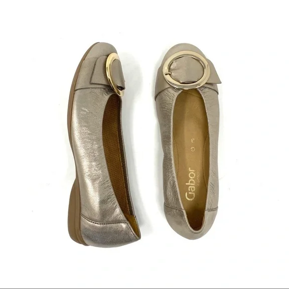 Gabor Gold metallic buckle ballet flats 22.624.62 - Picture 7 of 8